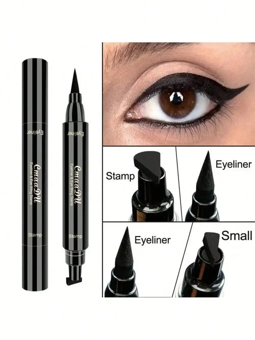 1 Pcs Black Wings Stamp Liquid Eyeliner Waterproof Smudge Proof Quick Dry Precise Tip Beginner Friendly Y2K Party & Daily Makeup - Nexvibe