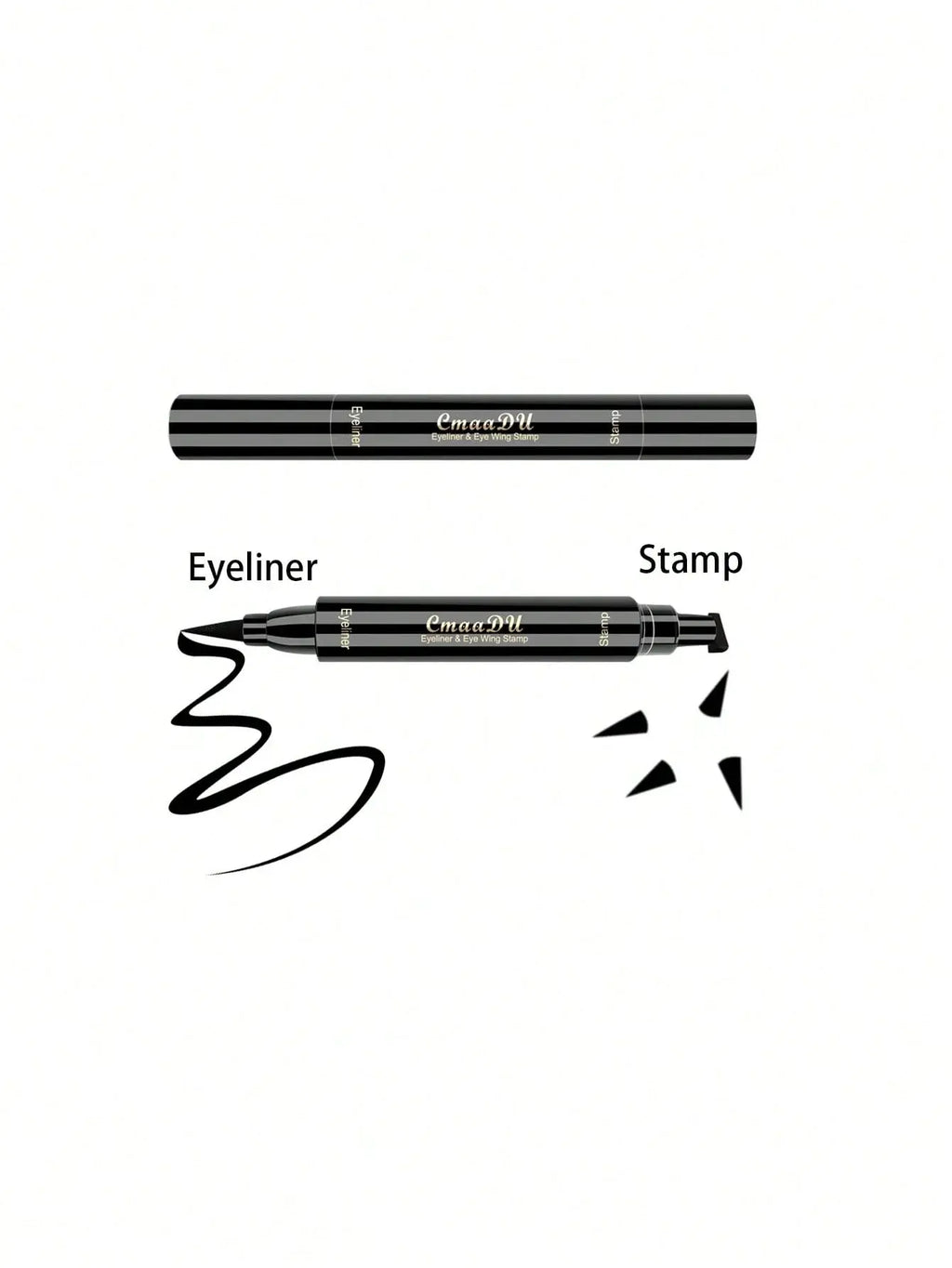 1 Pcs Black Wings Stamp Liquid Eyeliner Waterproof Smudge Proof Quick Dry Precise Tip Beginner Friendly Y2K Party & Daily Makeup - Nexvibe