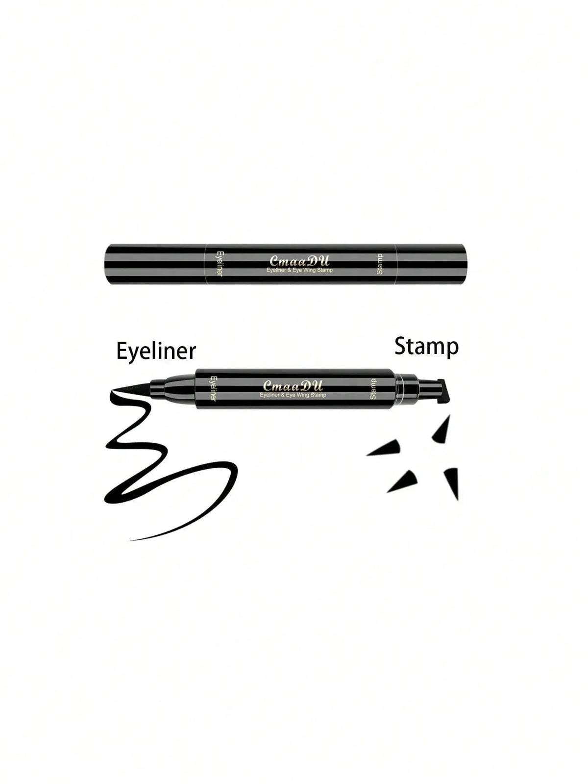 1 Pcs Black Wings Stamp Liquid Eyeliner Waterproof Smudge Proof Quick Dry Precise Tip Beginner Friendly Y2K Party & Daily Makeup - Nexvibe