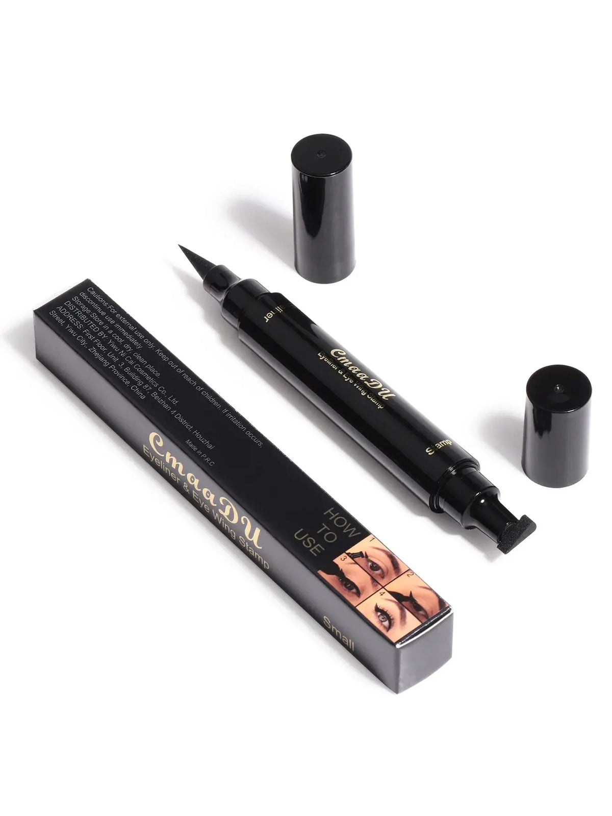 1 Pcs Black Wings Stamp Liquid Eyeliner Waterproof Smudge Proof Quick Dry Precise Tip Beginner Friendly Y2K Party & Daily Makeup - Nexvibe