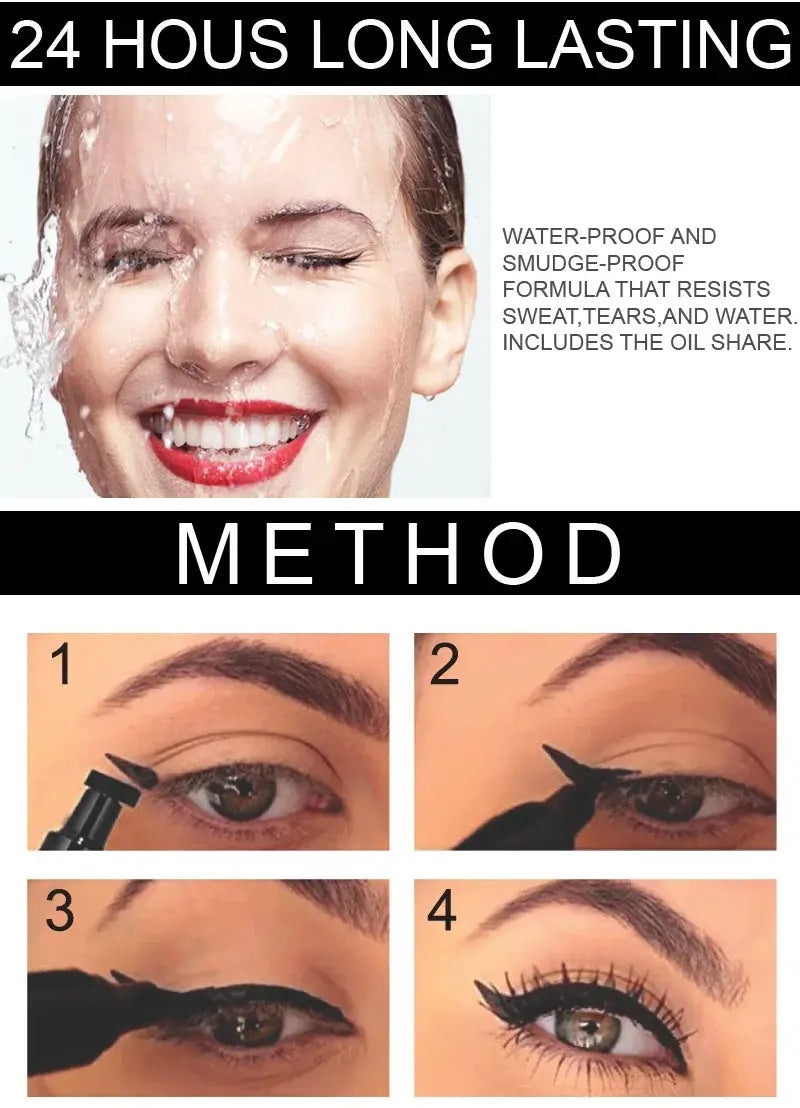 1 Pcs Black Wings Stamp Liquid Eyeliner Waterproof Smudge Proof Quick Dry Precise Tip Beginner Friendly Y2K Party & Daily Makeup - Nexvibe