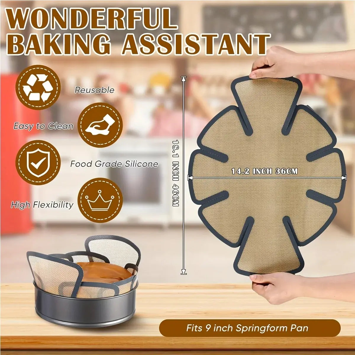 1 extra-long silicone baking toast mat, reusable food-grade bread mat with safe edges and handles, non-stick - Nexvibe