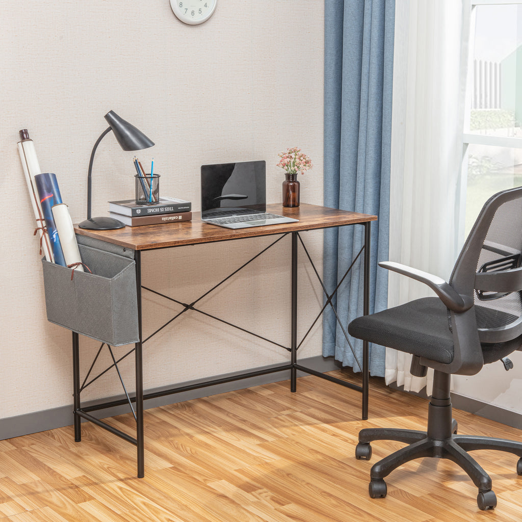 Computer Desk, Modern Home Office Simple Minimal Writing Desk Laptop Table, Brown…