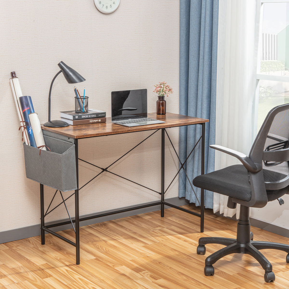 Computer Desk, Modern Home Office Simple Minimal Writing Desk Laptop Table, Brown…