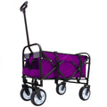 Minimeetall Strap , Collapsible Foldable Wagon Cart with strapping system Beach Wagon , Utility Cart , Utility Wagon Grocery Cart for Camping Shopping Sports Gardeing Fishing Supports 225lbs purple