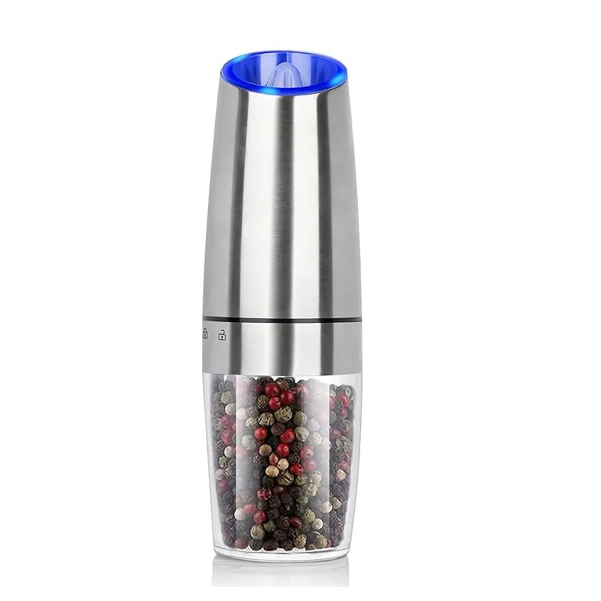 1pc/2pcs, Gravity Electric Salt And Pepper Grinder - Salt & Pepper Mill Sets With LED Light, One Hand Automatic Operation, Adjus - Nexvibe