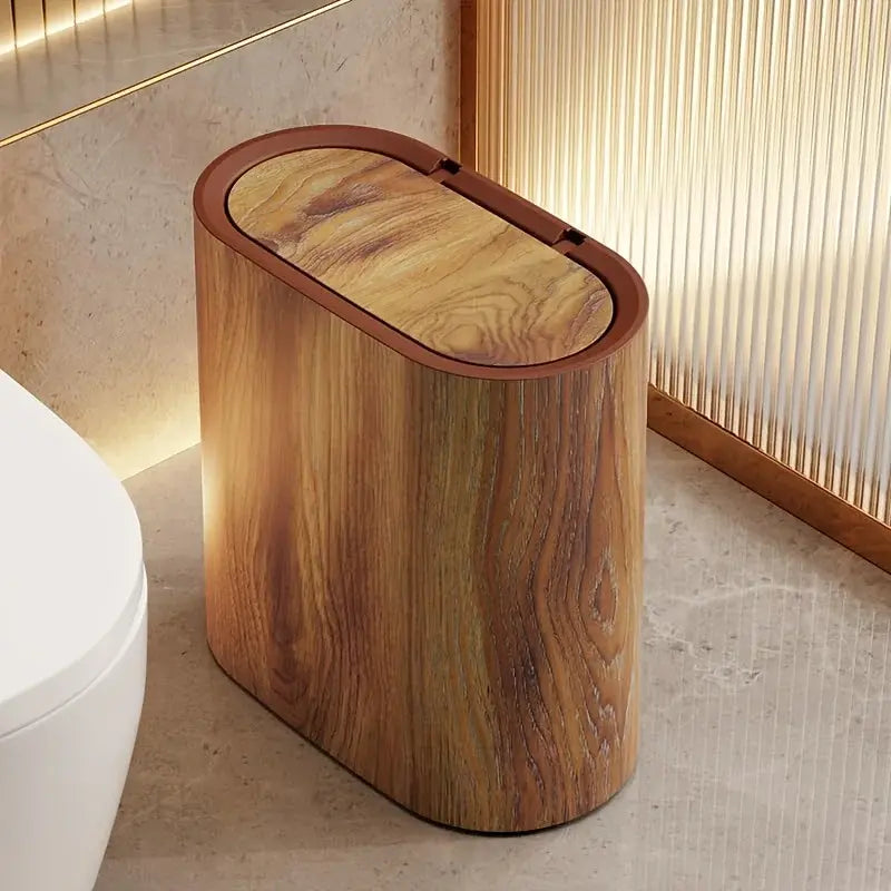 1pc Trash Can - 3.7 Gallon Dual Barrel, Odor Resistant, Easy To Clean, Rust Resistant, Ideal For Bathrooms, Kitchens, Offices - Nexvibe