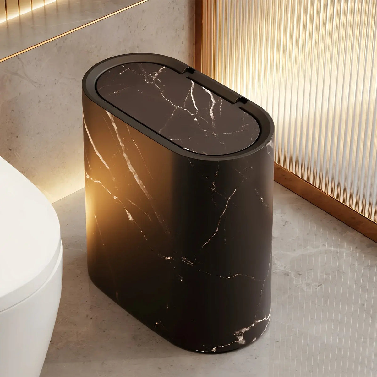1pc Trash Can - 3.7 Gallon Dual Barrel, Odor Resistant, Easy To Clean, Rust Resistant, Ideal For Bathrooms, Kitchens, Offices - Nexvibe