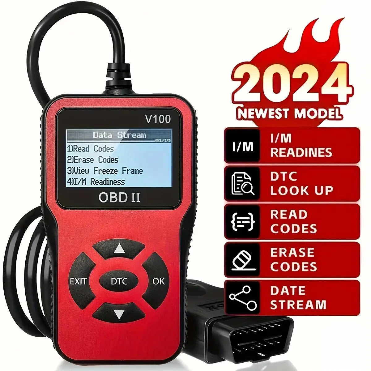 1pc V100 Professional OBD2 Scanner Engine Fault Code Reader Diagnostic Scan Tool for OBD II Protocol Cars Since 1996