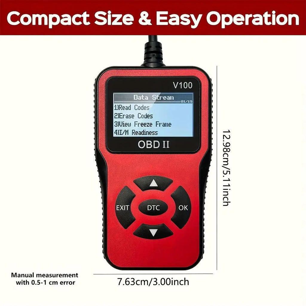 1pc V100 Professional OBD2 Scanner Engine Fault Code Reader Diagnostic Scan Tool for OBD II Protocol Cars Since 1996