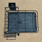 2-Tier Expandable Dish Drying Rack Metal Kitchen Dish Rack and Drainboard Set with Knife Fork Holder & Cutting Board