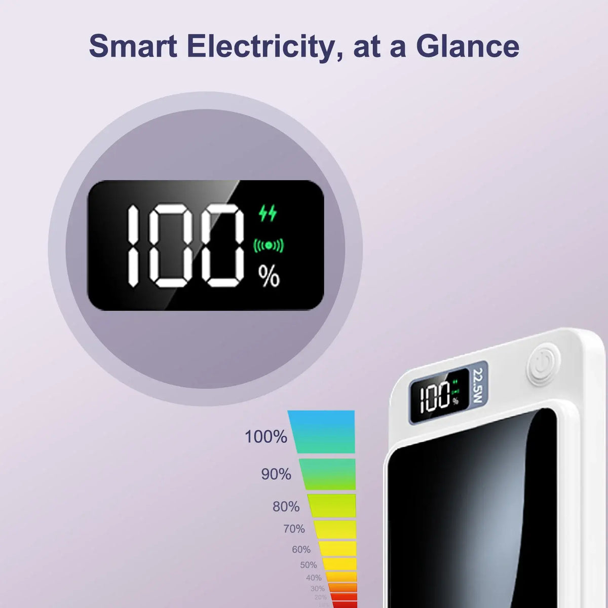 2-in-1 Wireless Magnetic Power Bank Fast Charging Portable PD 22.5W 10000mAh LED Power Display for iPhone 17/16/15/14