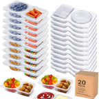20-Count Spice Storage Jars - Stackable Clear Containers with Label Kit