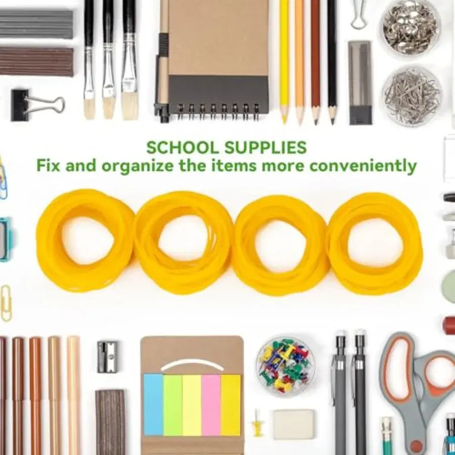 200PCS Yellow Rubber Bands 2.5 Inch Small Elastic Rubber Bands for Money Office Supplies Good Elasticity Ideal for Home Office - Nexvibe
