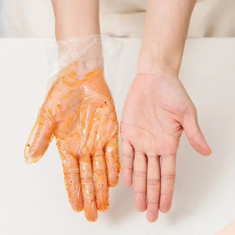 200pcs Elastic Clear Disposable PE Gloves (26.4cm) - Food-Grade Protective Gloves - Nexvibe