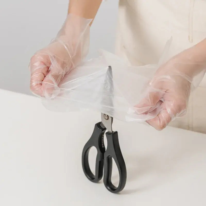 200pcs Elastic Clear Disposable PE Gloves (26.4cm) - Food-Grade Protective Gloves - Nexvibe