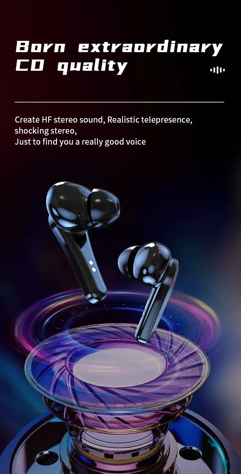 2026 New TWS Wireless Earphones with Bluetooth 5.49 Gaming Headset Sport Earbuds with LED Display Earhooks and Built-in