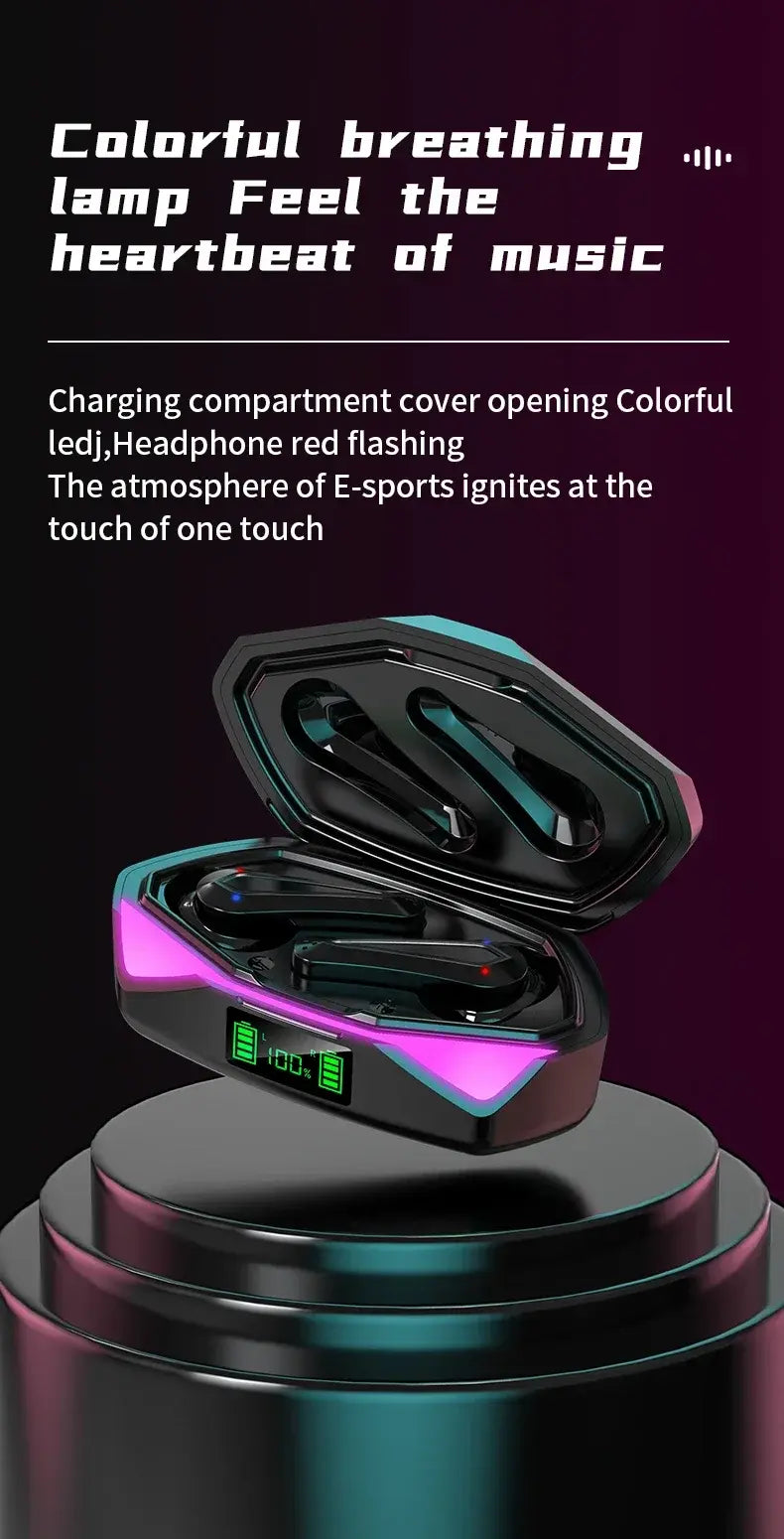 2026 New TWS Wireless Earphones with Bluetooth 5.49 Gaming Headset Sport Earbuds with LED Display Earhooks and Built-in