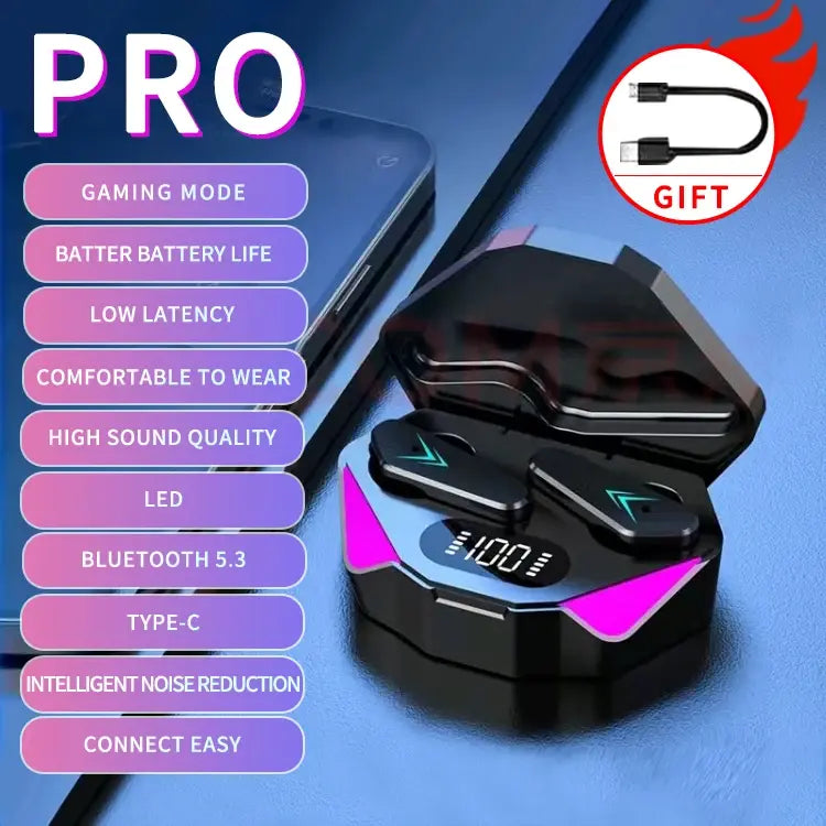 2026 New TWS Wireless Earphones with Bluetooth 5.49 Gaming Headset Sport Earbuds with LED Display Earhooks and Built-in
