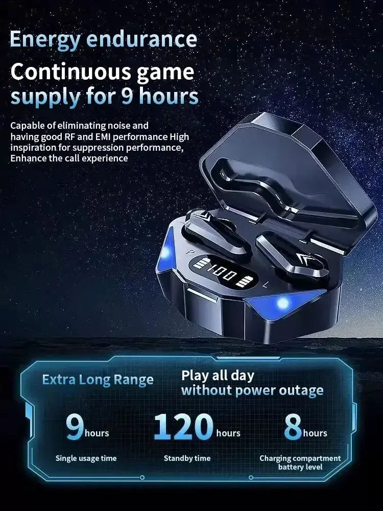 2026 New TWS Wireless Earphones with Bluetooth 5.49 Gaming Headset Sport Earbuds with LED Display Earhooks and Built-in