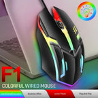 2026 hot F1 Wired 3-Button Mouse Colorful Lighting Game And Office Suitable For Microsoft Windows and Apple IOS system explosion - Nexvibe