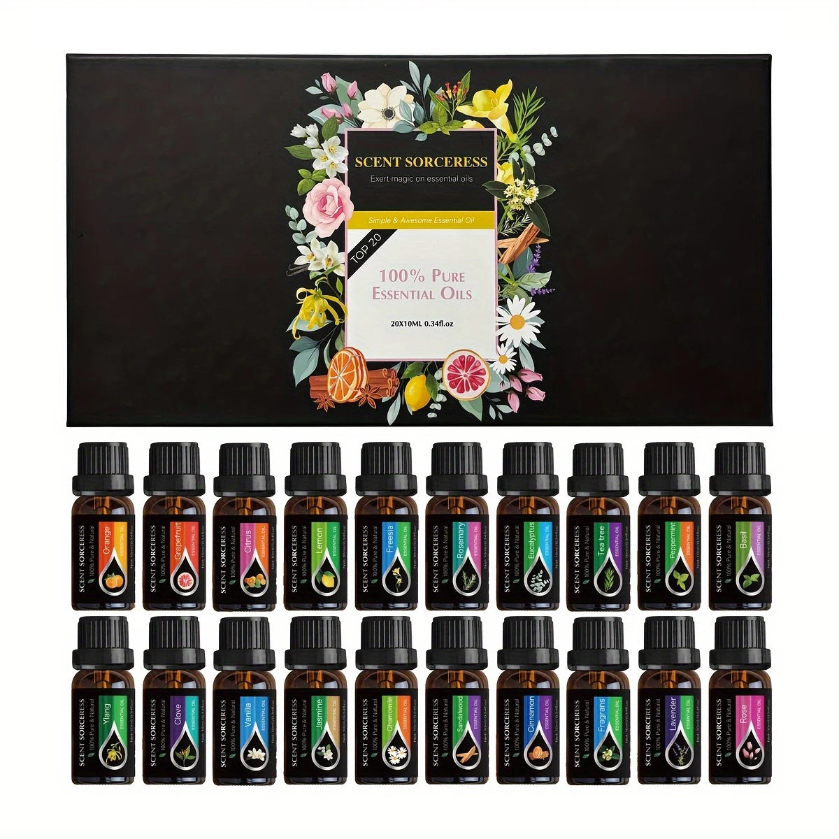20Pcs/Set Classic Brand Essential Oil Set Lavender Eucalyptus Sweet Orange Lemon Aromatherapy Essential Oils Exclusive
