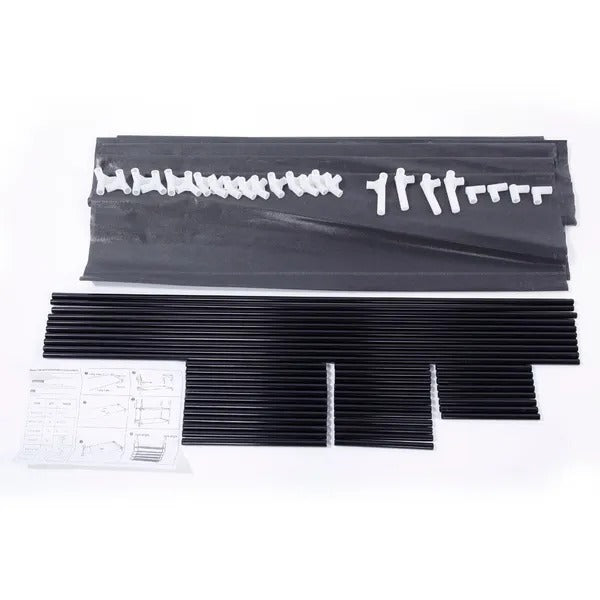 Simple Assembly 5 Tiers Non-woven Fabric Shoe Rack With Handle Black RT