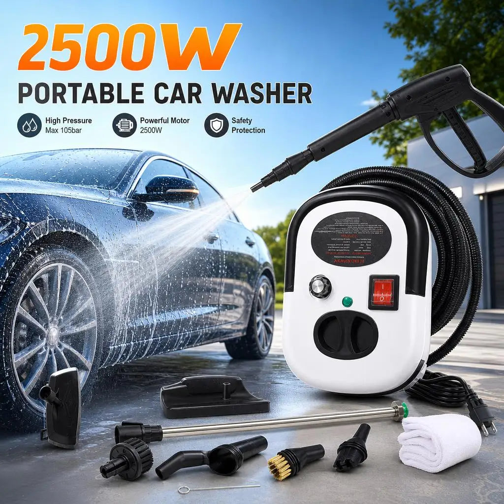 2500W Handheld Steam Cleaner High Pressure Household Car Detailing Steam Cleaning Machine with Cleaning Tools