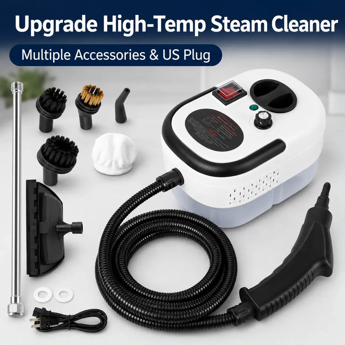 2500W High Temperature Steam Cleaner 110V Portable Handheld Steam Cleaning Machine With Multiple Accessories US Plug - Nexvibe