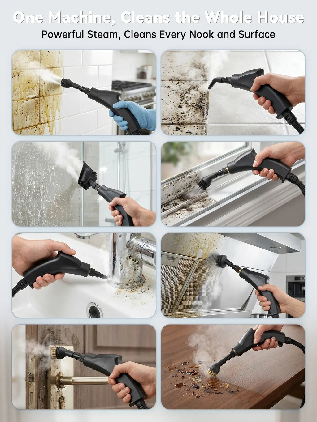 2500W High Temperature Steam Cleaner 110V Portable Handheld Steam Cleaning Machine With Multiple Accessories US Plug - Nexvibe