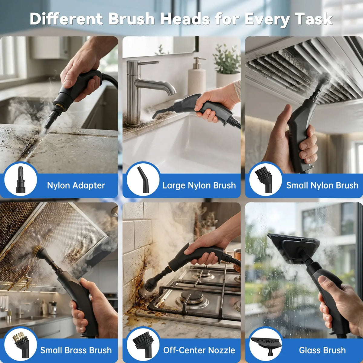 2500W High Temperature Steam Cleaner 110V Portable Handheld Steam Cleaning Machine With Multiple Accessories US Plug - Nexvibe