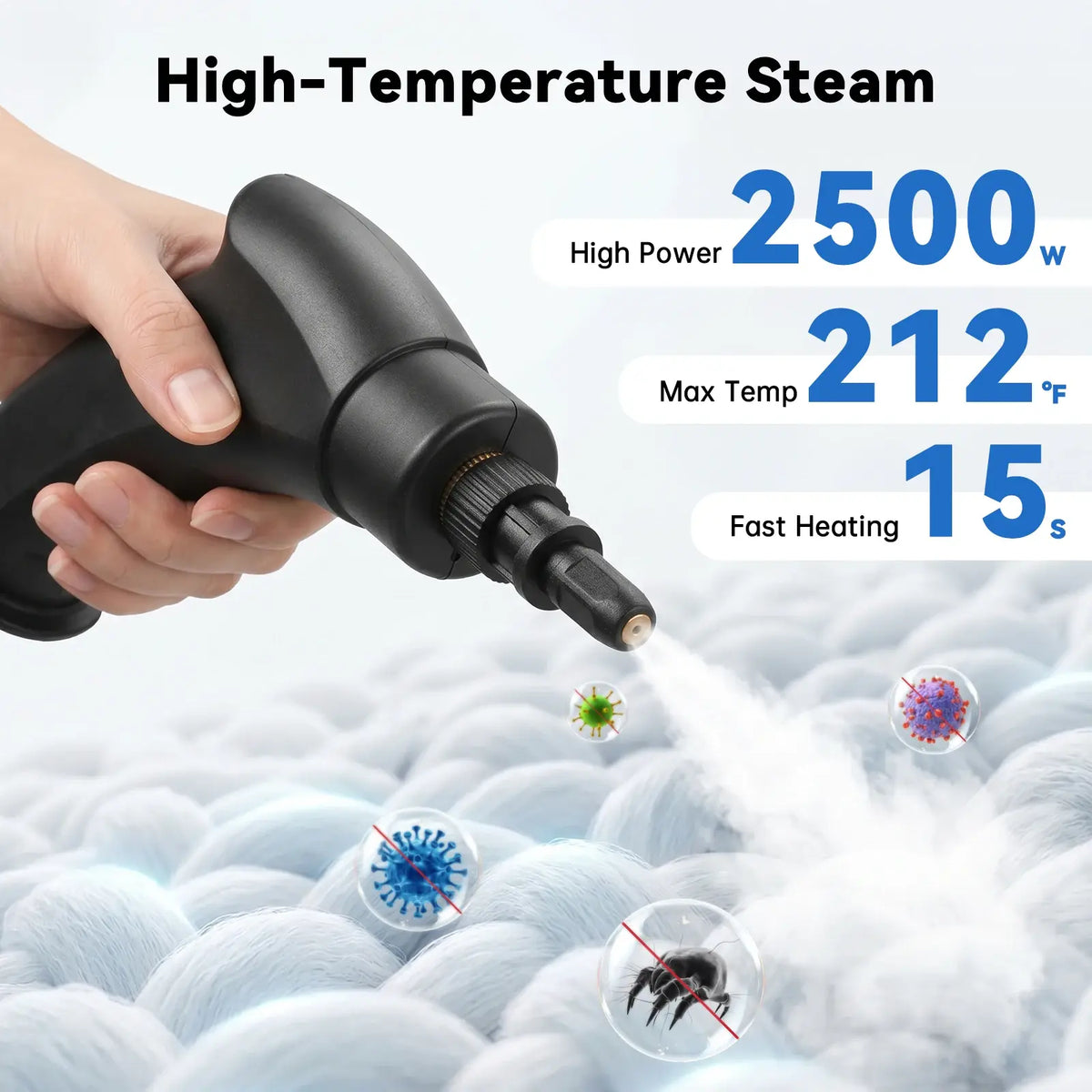 2500W High Temperature Steam Cleaner 110V Portable Handheld Steam Cleaning Machine With Multiple Accessories US Plug - Nexvibe