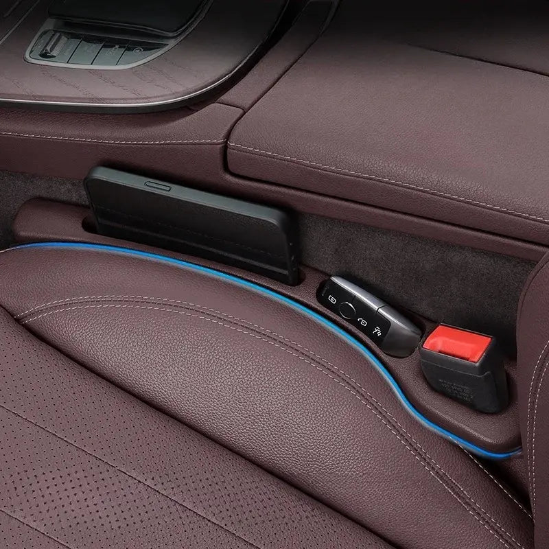2PCS Car Seat Gap Filler, PU Waterproof Organizer with Storage Grooves, Auto Interior Accessories for Phone & Keys - Nexvibe