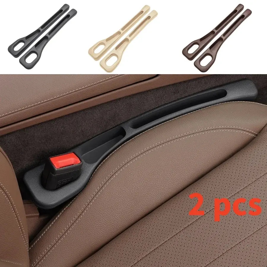 2PCS Car Seat Gap Filler, PU Waterproof Organizer with Storage Grooves, Auto Interior Accessories for Phone & Keys - Nexvibe