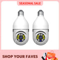 2Pc Ease Life APP-Light Bulb Security Cameras Outdoor Wireless WiFi Camera 5GHz 360 Degree E27 Light Socket Screw