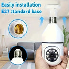 2Pc Ease Life APP-Light Bulb Security Cameras Outdoor Wireless WiFi Camera 5GHz 360 Degree E27 Light Socket Screw