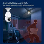 2Pc Ease Life APP-Light Bulb Security Cameras Outdoor Wireless WiFi Camera 5GHz 360 Degree E27 Light Socket Screw