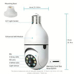 2Pc Ease Life APP-Light Bulb Security Cameras Outdoor Wireless WiFi Camera 5GHz 360 Degree E27 Light Socket Screw