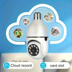 2Pc Ease Life APP-Light Bulb Security Cameras Outdoor Wireless WiFi Camera 5GHz 360 Degree E27 Light Socket Screw