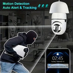 2Pc Ease Life APP-Light Bulb Security Cameras Outdoor Wireless WiFi Camera 5GHz 360 Degree E27 Light Socket Screw