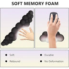 2 PCS Keyboard Cloud Wrist Rest, Memory Foam Keyboard Palm Rest with Non-Slip Base Ergonomic Keyboard Wrist for Pain Relief - Nexvibe