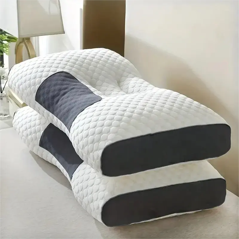 2pcs Massage Neck Pillows Adjustable Ergonomic Orthopedic Contour Support High-Quality Pillow Core All-Season Sleeping