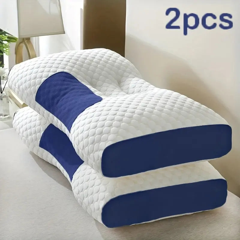 2pcs Massage Neck Pillows Adjustable Ergonomic Orthopedic Contour Support High-Quality Pillow Core All-Season Sleeping