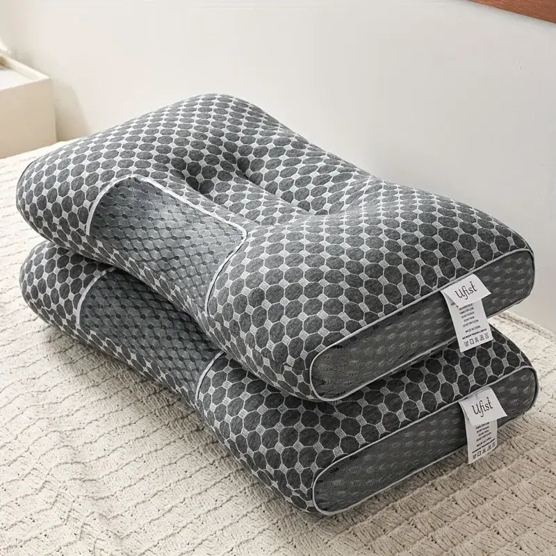 2pcs Massage Neck Pillows Adjustable Ergonomic Orthopedic Contour Support High-Quality Pillow Core All-Season Sleeping