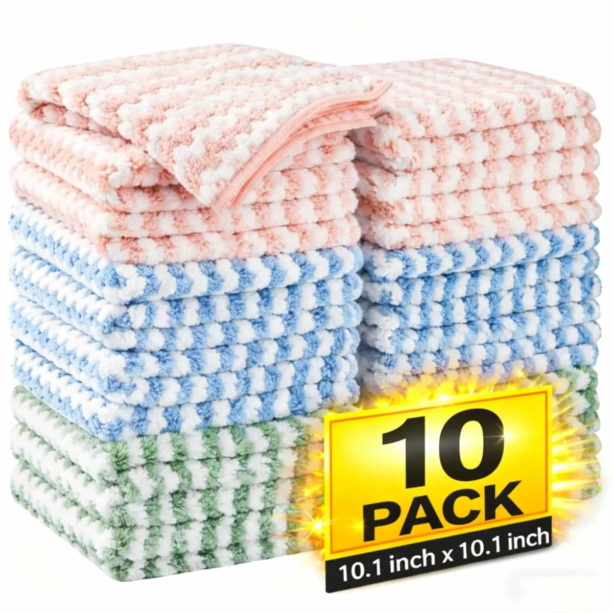 30-pack Non-stick, Sewage-resistant, Corrugated Microfiber Kitchen Cloths - Household Cleaning Cloths - Nexvibe