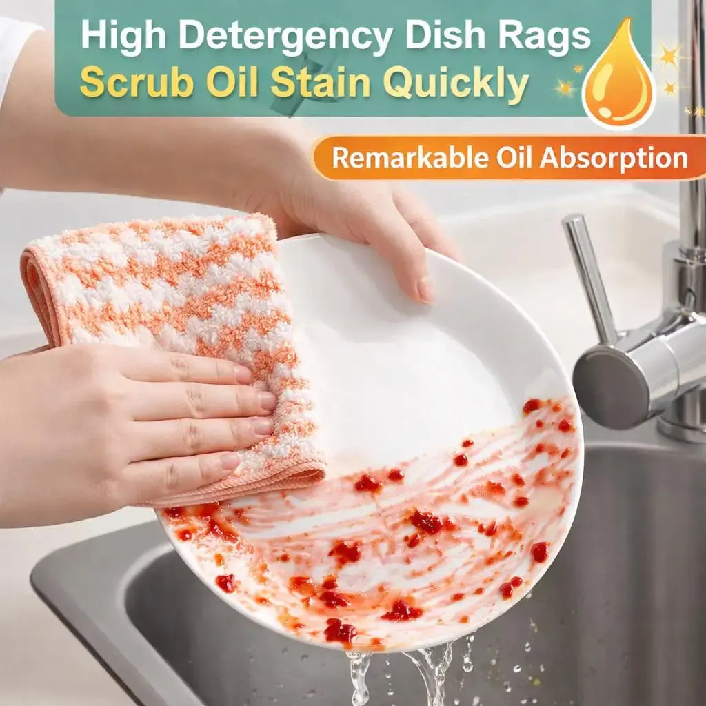 30-pack Non-stick, Sewage-resistant, Corrugated Microfiber Kitchen Cloths - Household Cleaning Cloths - Nexvibe