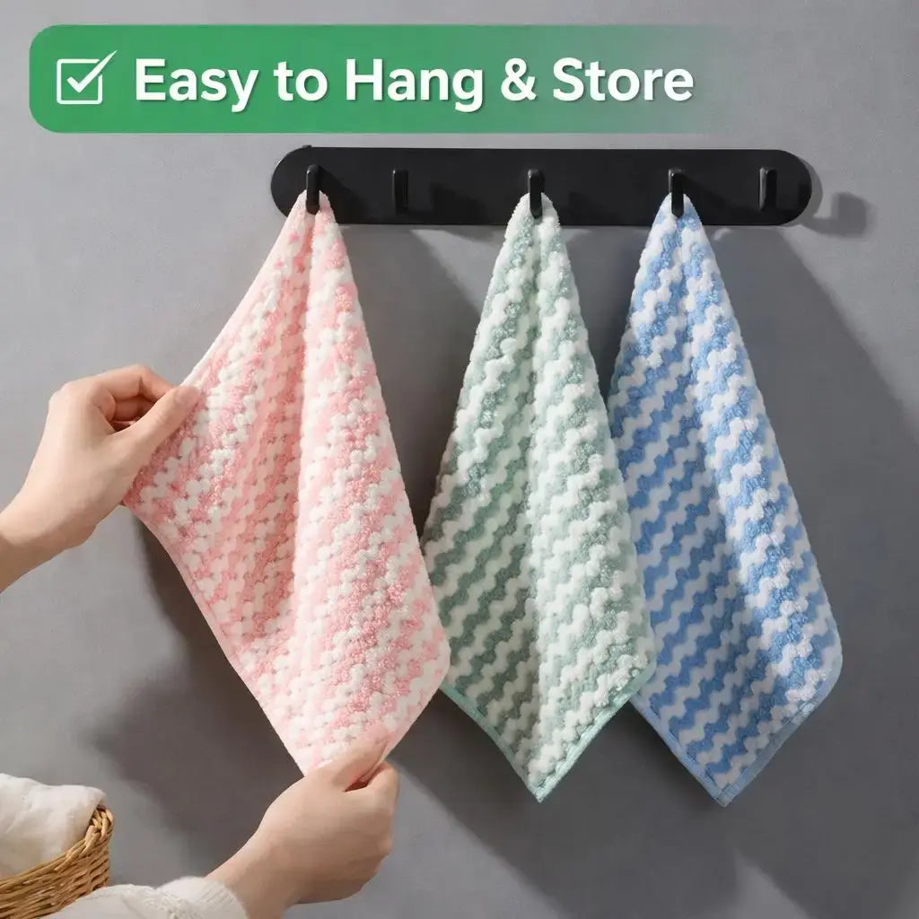 30-pack Non-stick, Sewage-resistant, Corrugated Microfiber Kitchen Cloths - Household Cleaning Cloths - Nexvibe
