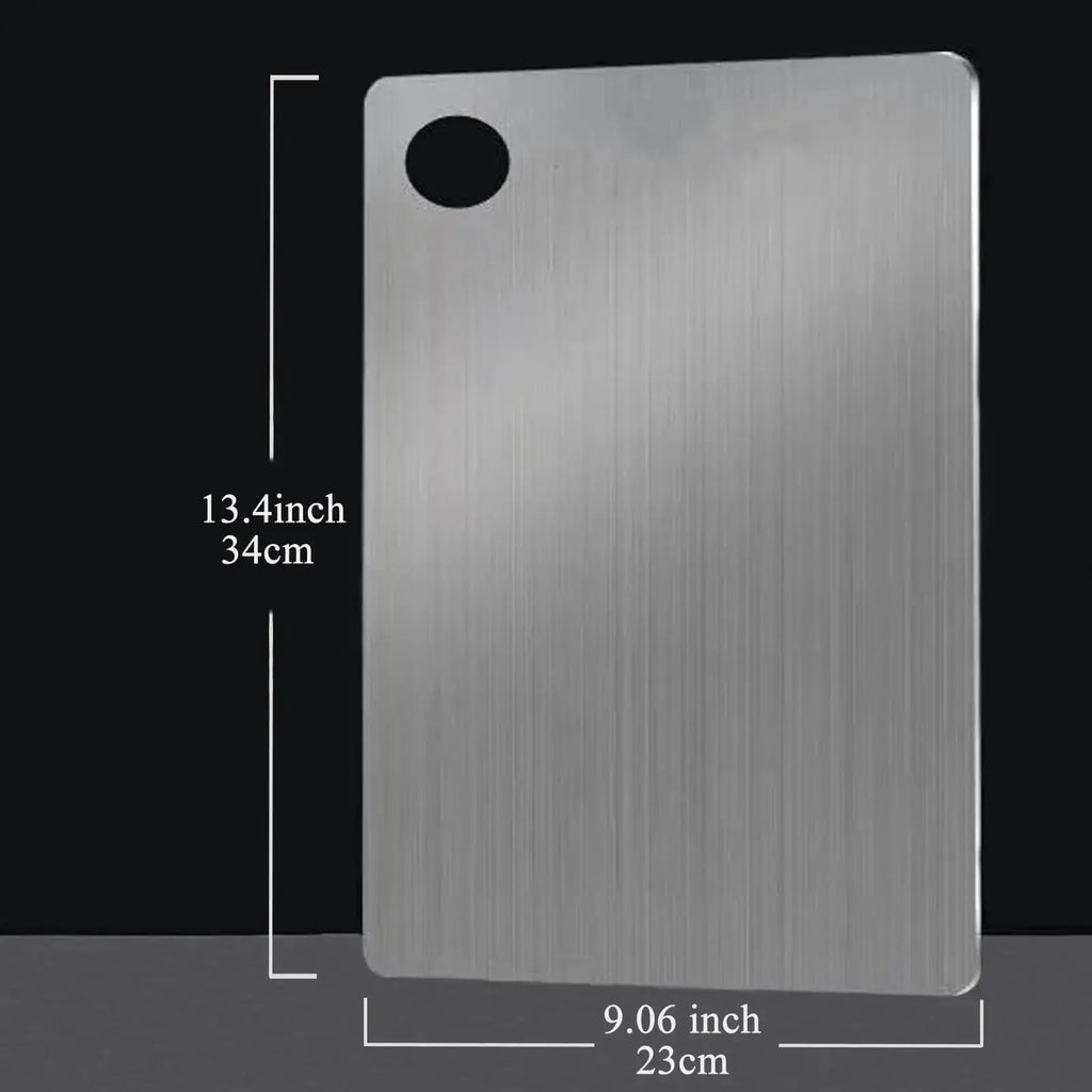 304 Food Grade Stainless Steel Cutting Board Thickened Double Sided Portable Kitchen Chopping Board for Fruit And Meat - Nexvibe