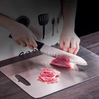 304 Food Grade Stainless Steel Cutting Board Thickened Double Sided Portable Kitchen Chopping Board for Fruit And Meat - Nexvibe