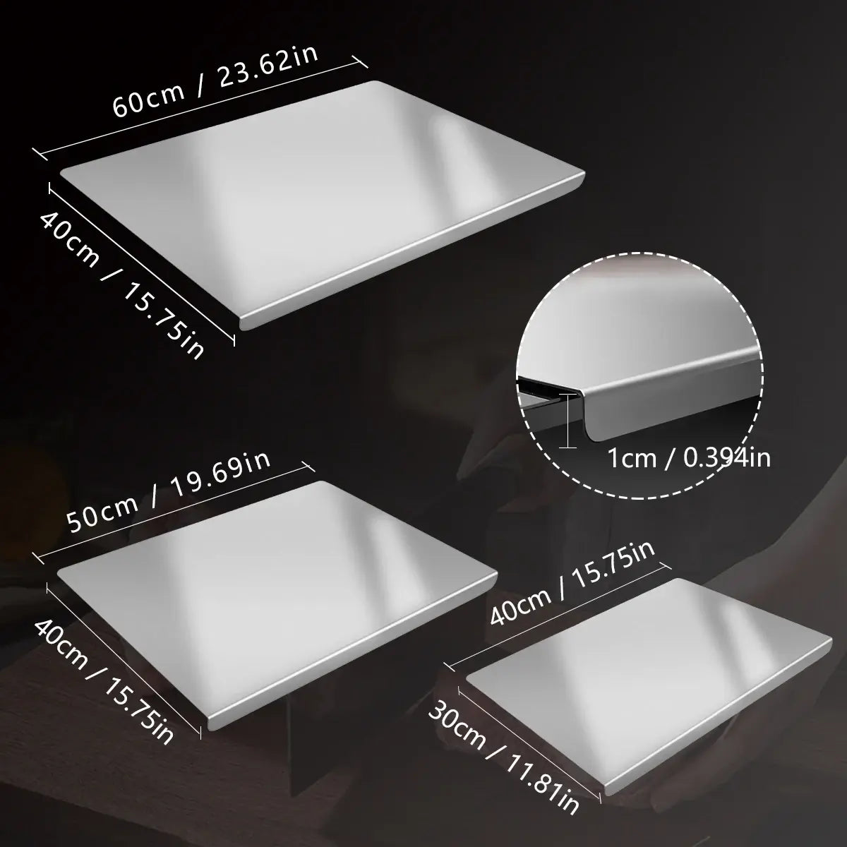 304 Stainless Steel Cutting Board Butcher Block Household Rolling Board Kitchen Supplies Food Preparation Meal Prep Tools - Nexvibe